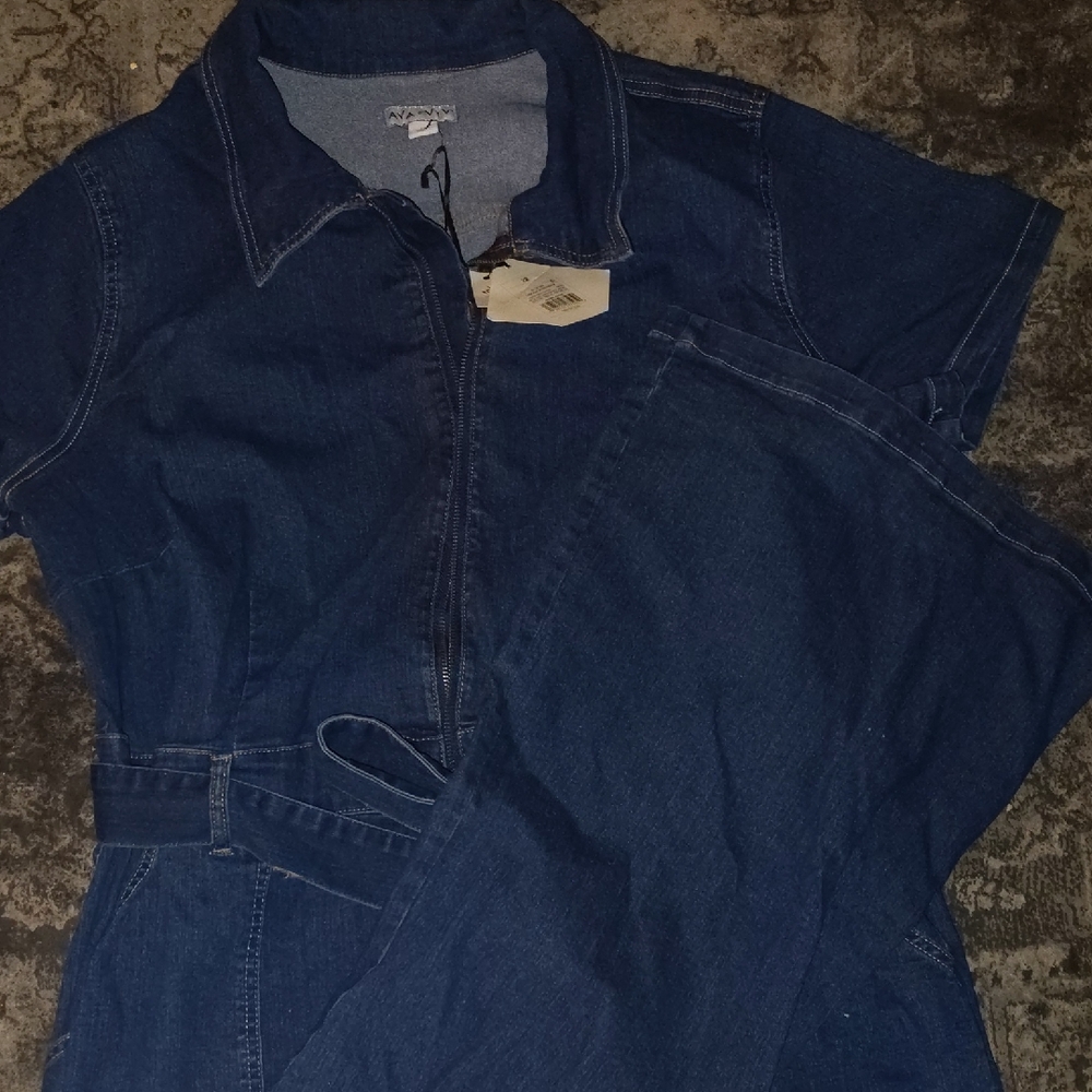 Ava & Viv Blue Denim Jumpsuit